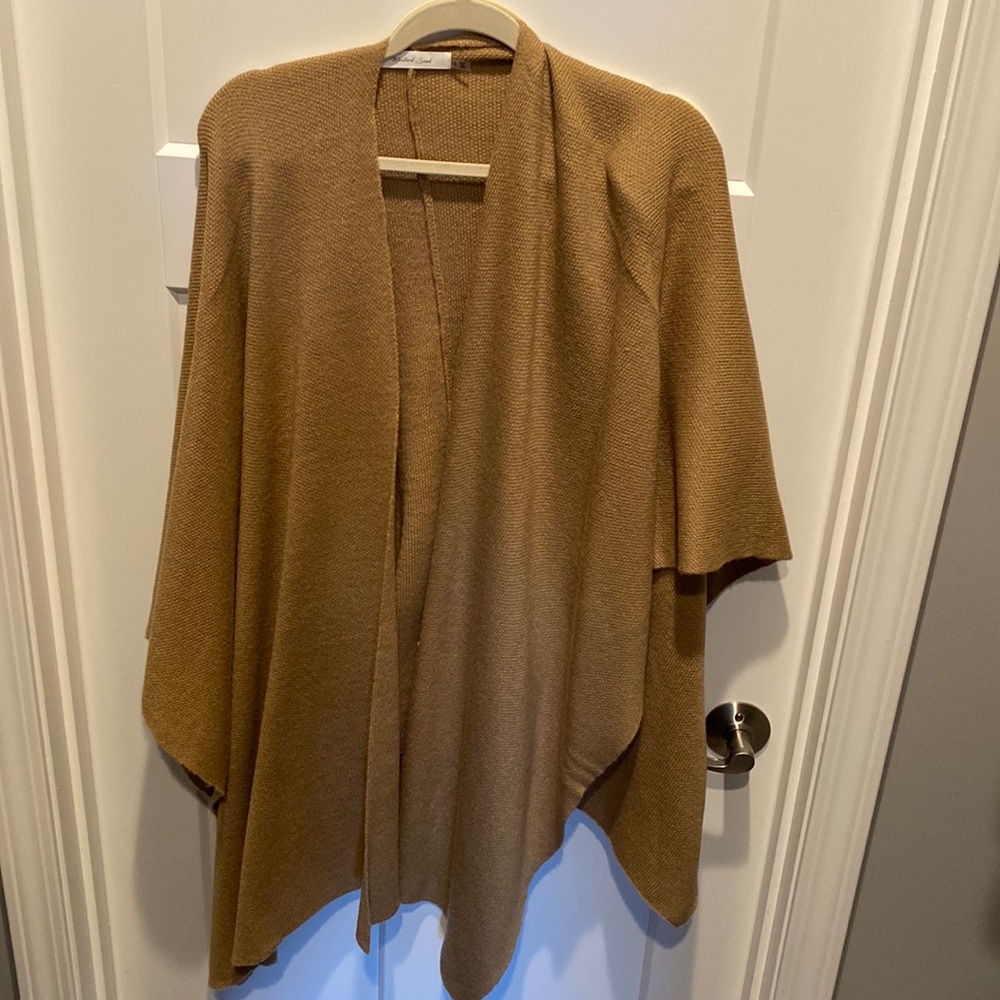 Camel sweater cape